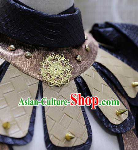 China Ancient Swordsman Brown Clothing Custom Professional Cosplay Warrior Costume