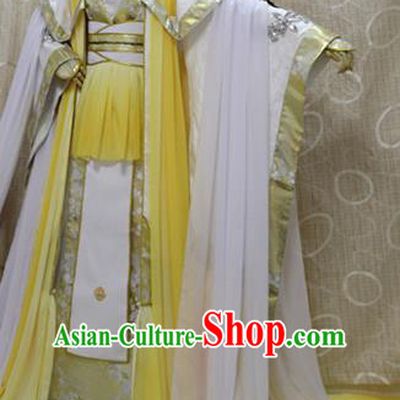 China Ancient Emperor Golden Clothing Custom Professional Cosplay Swordsman King God Costumes
