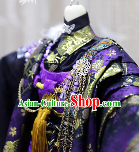 Cosplay BJD Emperor Purple Costumes Custom China Ancient Royal Highness Clothing Cosplay BJD Emperor Purple Costumes Custom China Ancient Royal Highness Clothing