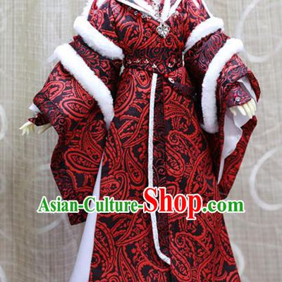 Cosplay BJD Chivalrous Man Xuan Tong Costumes Custom China Ancient Royal Highness Red Clothing