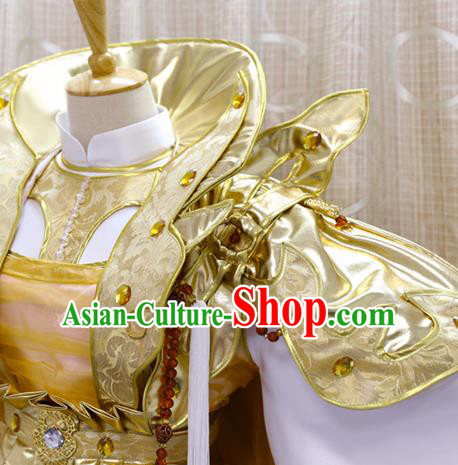 China Cosplay Empress Golden Dress Custom Clothing Traditional Ancient Chivalrous Queen Costumes Full Set China Cosplay Empress Golden Dress Custom Clothing Traditional Ancient Chivalrous Queen Costumes Full Set
