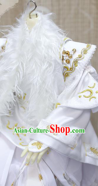 BJD Chivalrous Man Costumes Custom China Ancient Cosplay Royal Highness White Clothing BJD Chivalrous Man Costumes Custom China Ancient Cosplay Royal Highness White Clothing