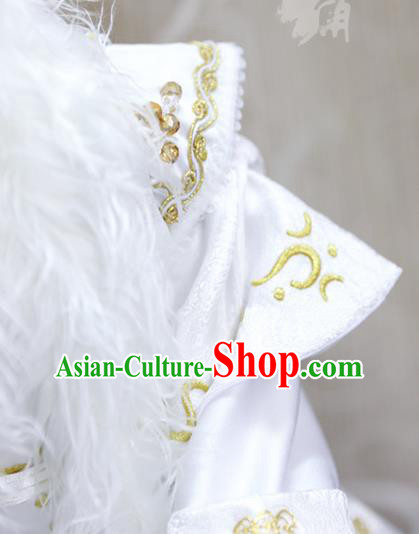 BJD Chivalrous Man Costumes Custom China Ancient Cosplay Royal Highness White Clothing BJD Chivalrous Man Costumes Custom China Ancient Cosplay Royal Highness White Clothing
