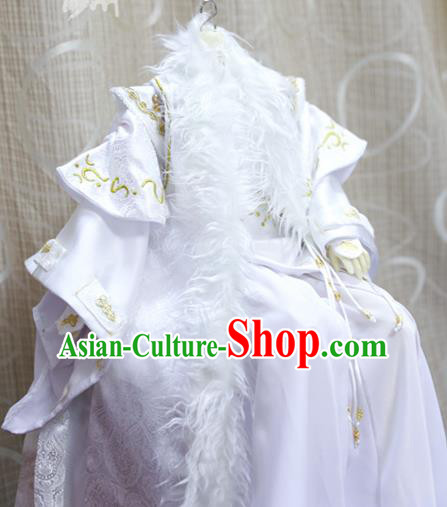 BJD Chivalrous Man Costumes Custom China Ancient Cosplay Royal Highness White Clothing BJD Chivalrous Man Costumes Custom China Ancient Cosplay Royal Highness White Clothing