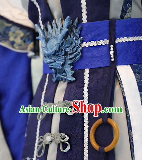 Cosplay Royal King Commander Costumes Custom China Ancient Swordsman Beiming Huangyuan Blue Clothing Cosplay Royal King Commander Costumes Custom China Ancient Swordsman Beiming Huangyuan Blue Clothing