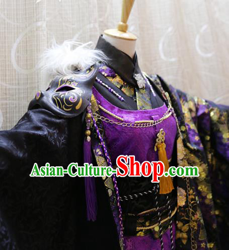 Cosplay Martial Arts Male Commander Costumes Custom China Ancient Swordsman Purple Clothing Cosplay Martial Arts Male Commander Costumes Custom China Ancient Swordsman Purple Clothing