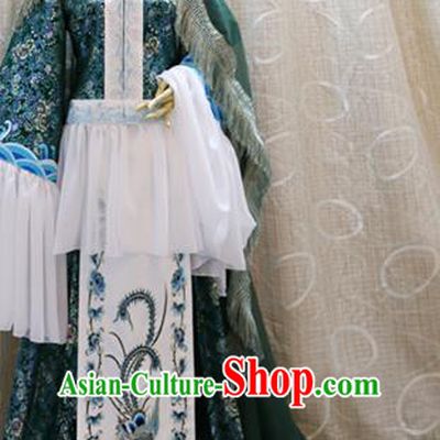 China Cosplay Female Swordsman Green Dress Custom Clothing Traditional Ancient Chivalrous Woman Costumes Full Set