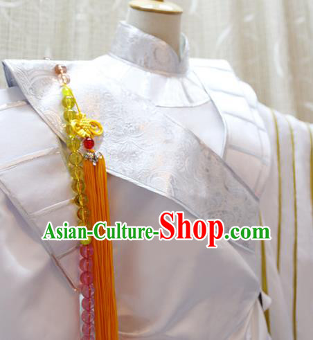 Cosplay Swordsman Monk White Costumes Custom China Ancient Warrior Clothing Cosplay Swordsman Monk White Costumes Custom China Ancient Warrior Clothing