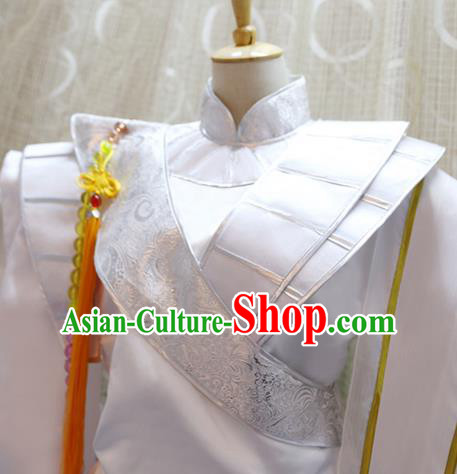 Cosplay Swordsman Monk White Costumes Custom China Ancient Warrior Clothing Cosplay Swordsman Monk White Costumes Custom China Ancient Warrior Clothing