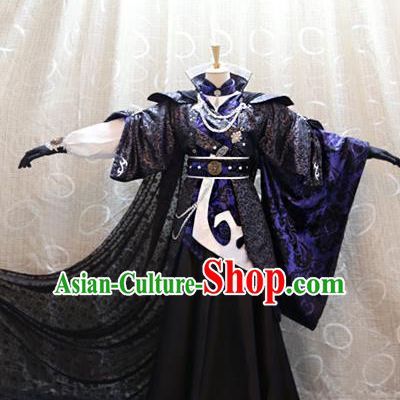 Cosplay Knight Tang Jue Costumes Custom China Ancient Swordsman Black Clothing