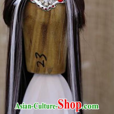 Cosplay BJD Elderly Male Wig Sheath Handmade China Ancient Swordsman Doll Wigs Style and Hair Accessories