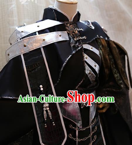 Cosplay King Xijing Wuque Costumes Custom China Ancient Swordsman Black Clothing Complete Set Cosplay King Xijing Wuque Costumes Custom China Ancient Swordsman Black Clothing Complete Set