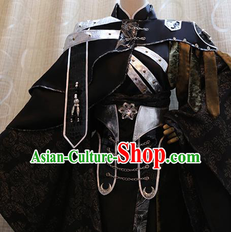 Cosplay King Xijing Wuque Costumes Custom China Ancient Swordsman Black Clothing Complete Set Cosplay King Xijing Wuque Costumes Custom China Ancient Swordsman Black Clothing Complete Set