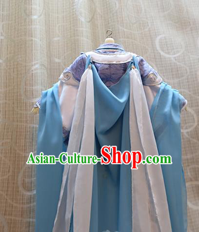 BJD Doll Childe Costumes Custom China Ancient Cosplay Swordsman Blue Clothing BJD Doll Childe Costumes Custom China Ancient Cosplay Swordsman Blue Clothing