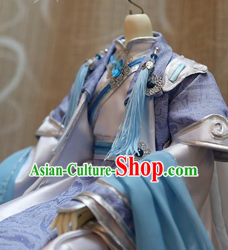 BJD Doll Childe Costumes Custom China Ancient Cosplay Swordsman Blue Clothing BJD Doll Childe Costumes Custom China Ancient Cosplay Swordsman Blue Clothing