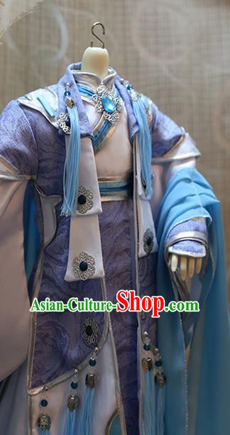BJD Doll Childe Costumes Custom China Ancient Cosplay Swordsman Blue Clothing BJD Doll Childe Costumes Custom China Ancient Cosplay Swordsman Blue Clothing