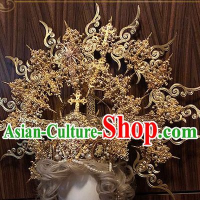 Handmade Medusa Hair Accessories Halloween Cosplay Enchantress Deluxe Golden Royal Crown