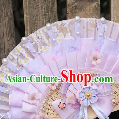 Custom Kimono Folding Fans China Handmade Classical Silk Fan