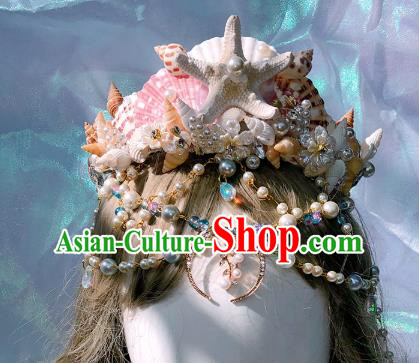 Handmade Starfish Hair Accessories Headwear Halloween Cosplay Mermaid Princess Deluxe Royal Crown Handmade Starfish Hair Accessories Headwear Halloween Cosplay Mermaid Princess Deluxe Royal Crown