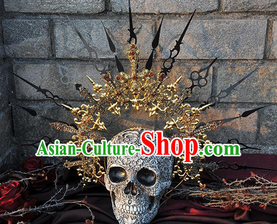 Handmade Gothic Hair Accessories Headwear Halloween Cosplay Lolita Deluxe Crown Handmade Gothic Hair Accessories Headwear Halloween Cosplay Lolita Deluxe Crown