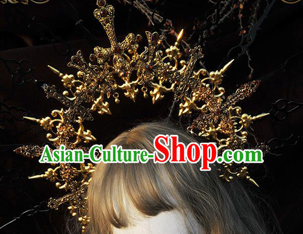 Handmade Gothic Hair Accessories Headwear Halloween Cosplay Lolita Deluxe Crown Handmade Gothic Hair Accessories Headwear Halloween Cosplay Lolita Deluxe Crown