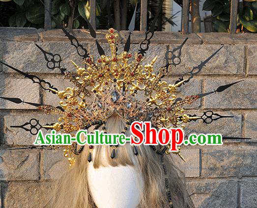 Handmade Gothic Hair Accessories Headwear Halloween Cosplay Lolita Deluxe Crown Handmade Gothic Hair Accessories Headwear Halloween Cosplay Lolita Deluxe Crown