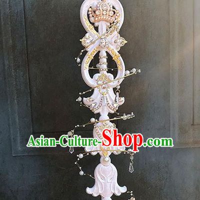 Halloween Witch White Scepter Cosplay Props Stage Performance Succuba Crabstick