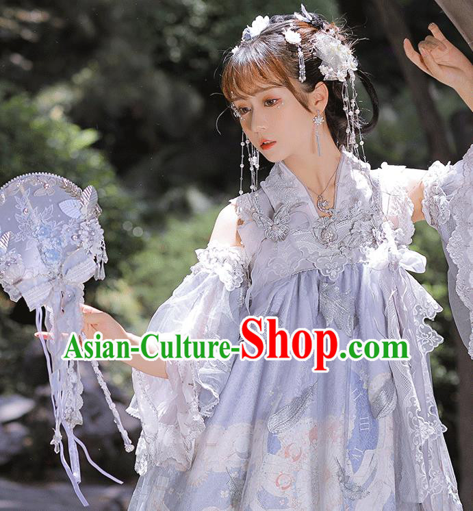 Handmade China Hanfu Palace Fans Classical Silk Fan Ribbon Round Fans Handmade China Hanfu Palace Fans Classical Silk Fan Ribbon Round Fans