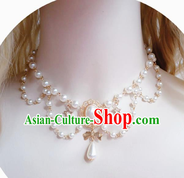 Europe Court Pearls Necklace Baroque Bride Necklet Halloween Cosplay Princess Accessories Europe Court Pearls Necklace Baroque Bride Necklet Halloween Cosplay Princess Accessories