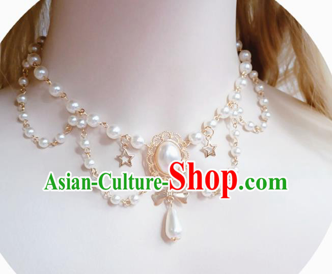 Europe Court Pearls Necklace Baroque Bride Necklet Halloween Cosplay Princess Accessories Europe Court Pearls Necklace Baroque Bride Necklet Halloween Cosplay Princess Accessories