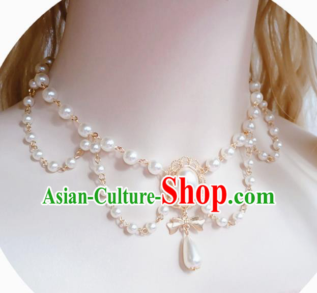 Europe Court Pearls Necklace Baroque Bride Necklet Halloween Cosplay Princess Accessories Europe Court Pearls Necklace Baroque Bride Necklet Halloween Cosplay Princess Accessories