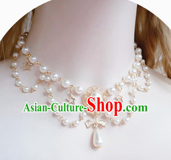 Europe Court Pearls Necklace Baroque Bride Necklet Halloween Cosplay Princess Accessories Europe Court Pearls Necklace Baroque Bride Necklet Halloween Cosplay Princess Accessories