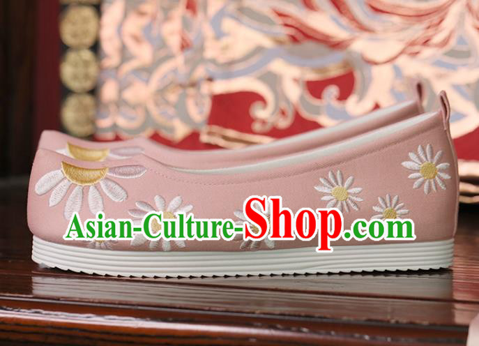 Handmade China Embroidered Daisy Shoes Princess Shoes Opera Shoes Pink Cloth Shoes Handmade China Embroidered Daisy Shoes Princess Shoes Opera Shoes Pink Cloth Shoes