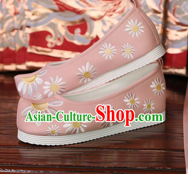Handmade China Embroidered Daisy Shoes Princess Shoes Opera Shoes Pink Cloth Shoes Handmade China Embroidered Daisy Shoes Princess Shoes Opera Shoes Pink Cloth Shoes
