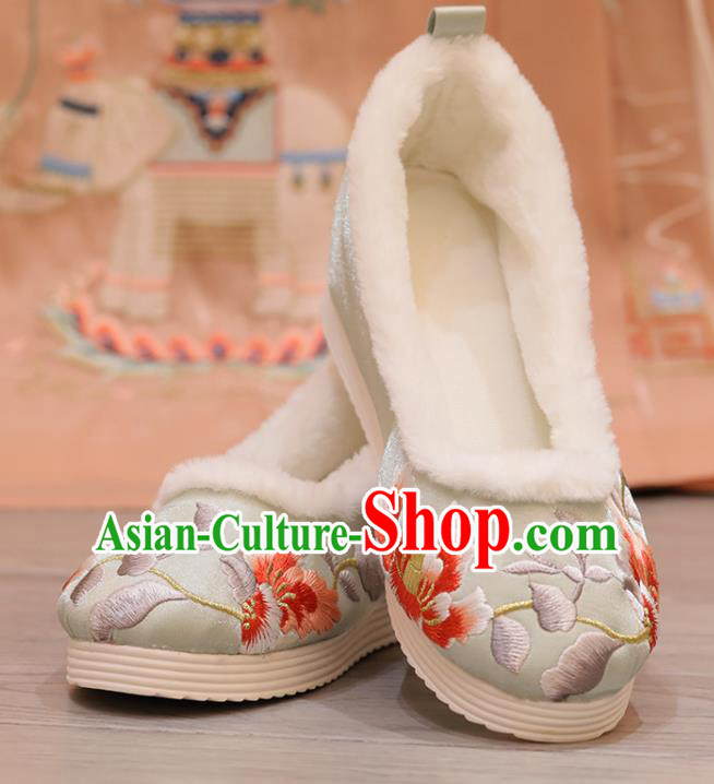 China Embroidered Hibiscus Light Green Shoes Princess Shoes Opera Shoes Handmade Cloth Shoes China Embroidered Hibiscus Light Green Shoes Princess Shoes Opera Shoes Handmade Cloth Shoes
