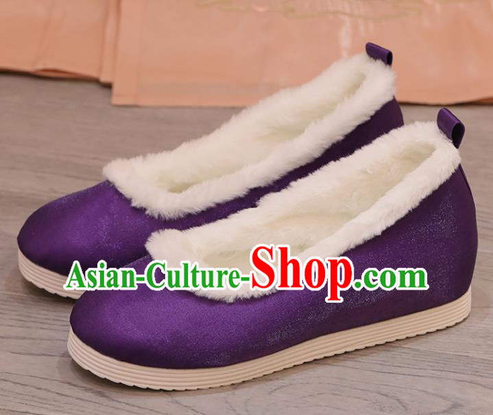 China Purple Satin Shoes Opera Shoes Princess Shoes Handmade Cloth Shoes Winter Shoes China Purple Satin Shoes Opera Shoes Princess Shoes Handmade Cloth Shoes Winter Shoes