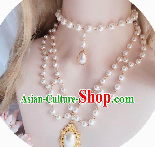 Europe Court Necklace Pearls Necklet Halloween Cosplay Baroque Bride Accessories Europe Court Necklace Pearls Necklet Halloween Cosplay Baroque Bride Accessories