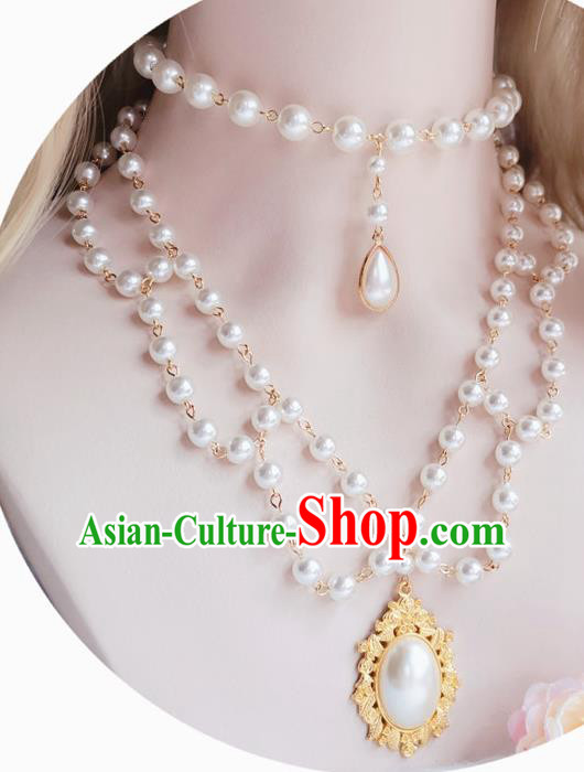 Europe Court Necklace Pearls Necklet Halloween Cosplay Baroque Bride Accessories Europe Court Necklace Pearls Necklet Halloween Cosplay Baroque Bride Accessories