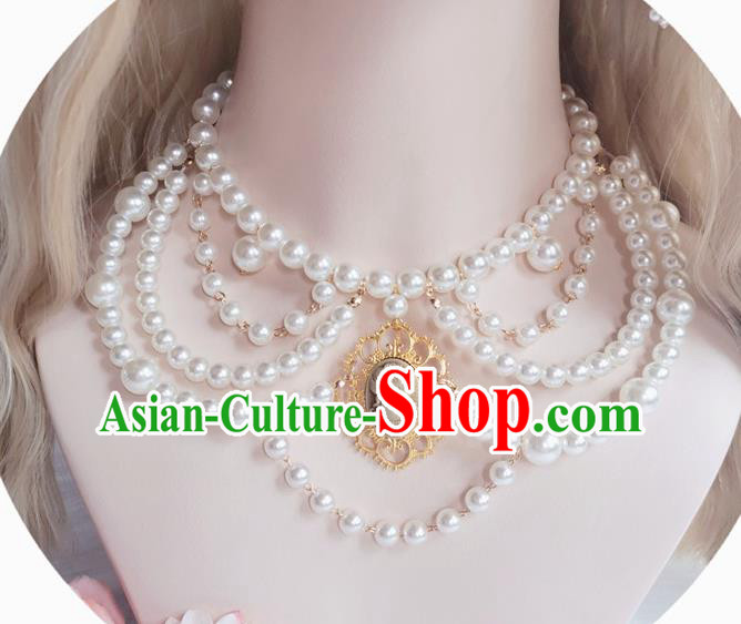 Europe Baroque Necklace Halloween Cosplay Renaissance Accessories Court Necklet Europe Baroque Necklace Halloween Cosplay Renaissance Accessories Court Necklet
