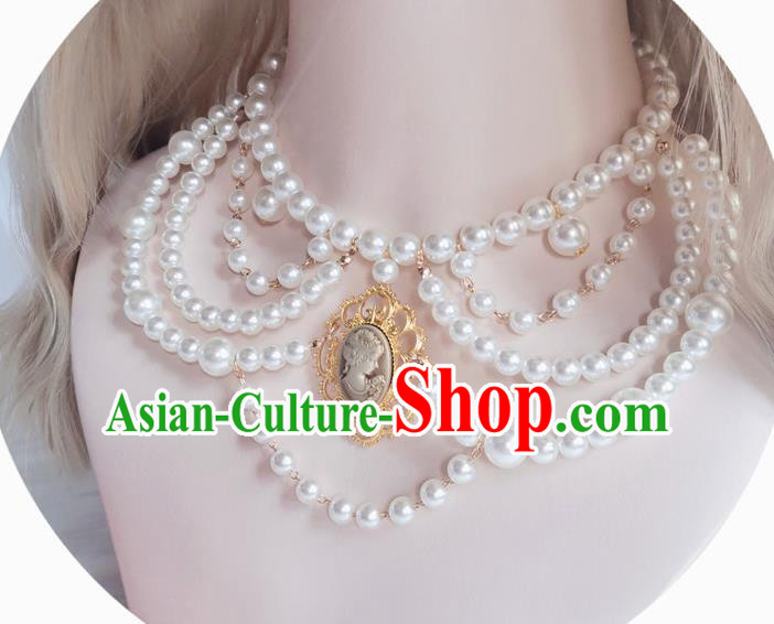 Europe Baroque Necklace Halloween Cosplay Renaissance Accessories Court Necklet Europe Baroque Necklace Halloween Cosplay Renaissance Accessories Court Necklet