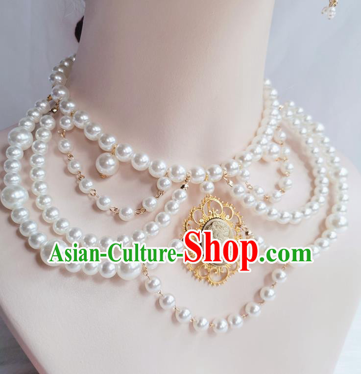 Europe Baroque Necklace Halloween Cosplay Renaissance Accessories Court Necklet Europe Baroque Necklace Halloween Cosplay Renaissance Accessories Court Necklet