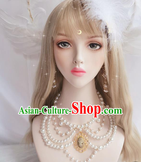 Europe Baroque Necklace Halloween Cosplay Renaissance Accessories Court Necklet Europe Baroque Necklace Halloween Cosplay Renaissance Accessories Court Necklet
