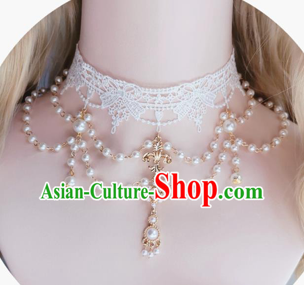 Europe Court Lace Necklace Halloween Cosplay Accessories Renaissance Necklet Europe Court Lace Necklace Halloween Cosplay Accessories Renaissance Necklet
