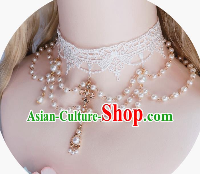 Europe Court Lace Necklace Halloween Cosplay Accessories Renaissance Necklet Europe Court Lace Necklace Halloween Cosplay Accessories Renaissance Necklet