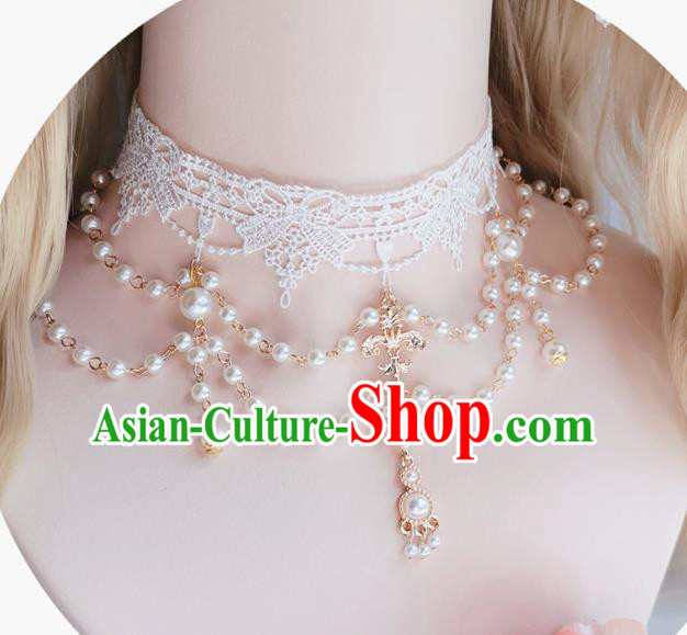 Europe Court Lace Necklace Halloween Cosplay Accessories Renaissance Necklet Europe Court Lace Necklace Halloween Cosplay Accessories Renaissance Necklet