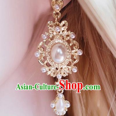Handmade Court Queen Earrings Retro Accessories Europe Pearls Eardrop