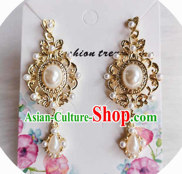 Handmade Court Queen Earrings Retro Accessories Europe Pearls Eardrop Handmade Court Queen Earrings Retro Accessories Europe Pearls Eardrop