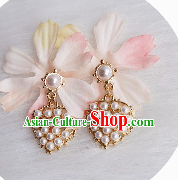 Handmade Baroque Queen Earrings Retro Accessories Europe Court Heart Shape Eardrop Handmade Baroque Queen Earrings Retro Accessories Europe Court Heart Shape Eardrop