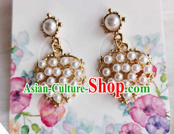 Handmade Baroque Queen Earrings Retro Accessories Europe Court Heart Shape Eardrop Handmade Baroque Queen Earrings Retro Accessories Europe Court Heart Shape Eardrop