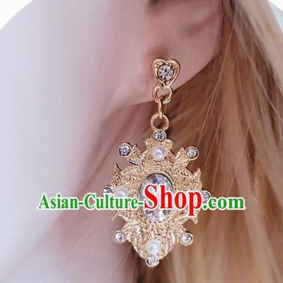 Handmade Crystal Earrings Baroque Retro Accessories Europe Court Eardrop